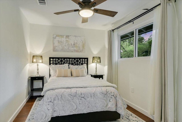 11903 Brookwood Cir, Austin, TX 78750 - bedroom featuring dark wood-style flooring and ceiling fan