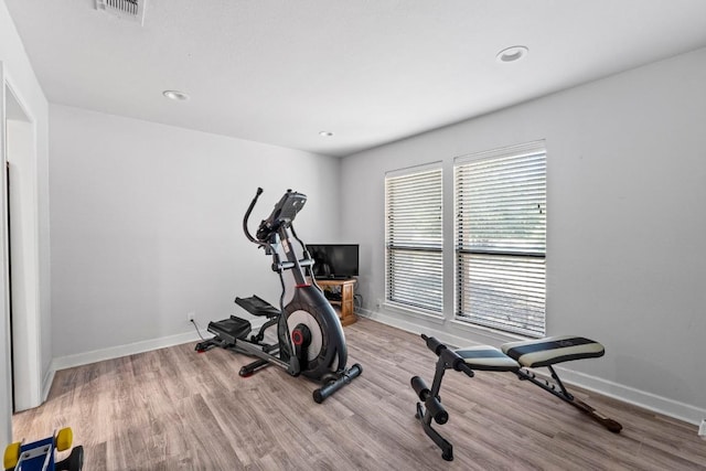 508 Explorer, Lakeway, TX 78734 - exercise room featuring wood finished floors and recessed lighting