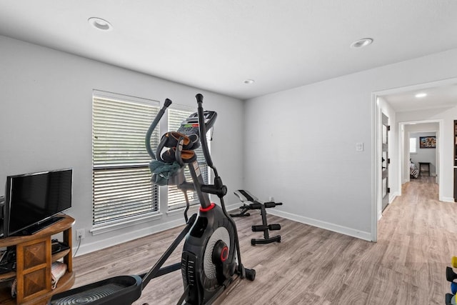 508 Explorer, Lakeway, TX 78734 - exercise room with light wood finished floors and recessed lighting