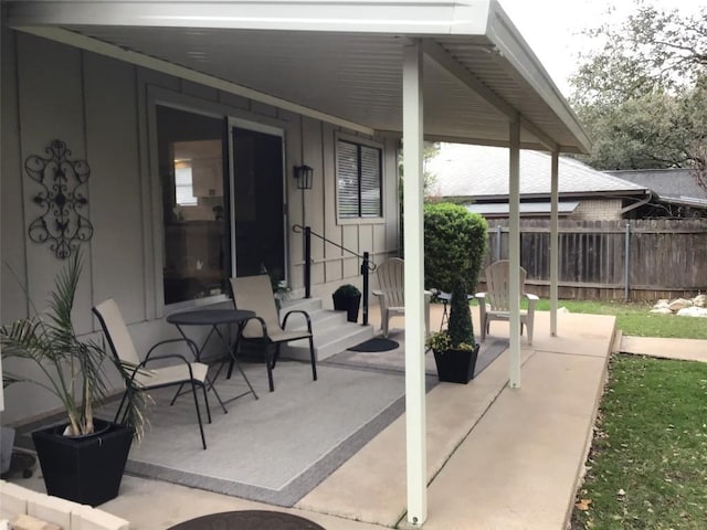 view of patio with fence