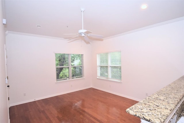 3007 Speedway Unit 6, Austin, TX 78705 - unfurnished room with wood finished floors, ceiling fan, ornamental molding, and baseboards