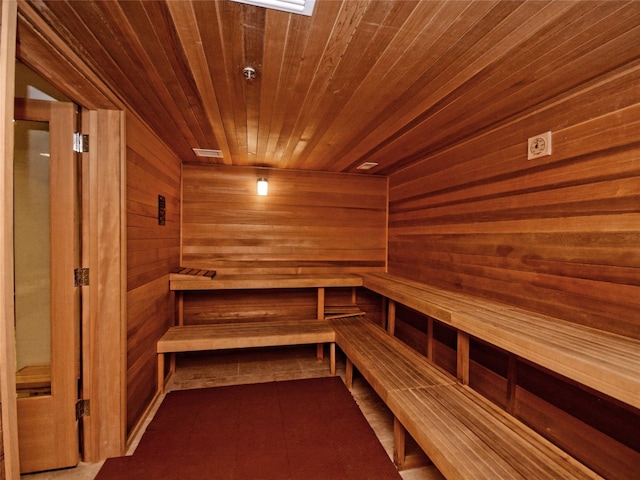 view of sauna