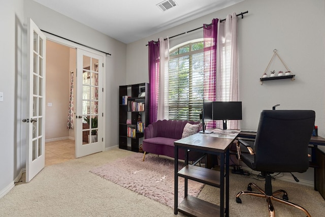 2812 Saint Rodrigo Ct, Round Rock, TX 78665 - office space with french doors and carpet flooring