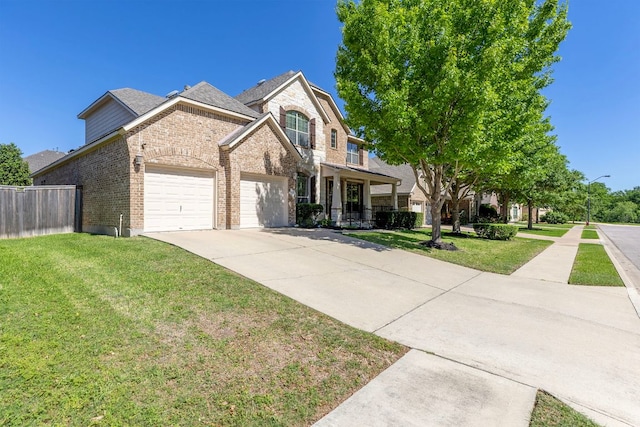 2812 Saint Rodrigo Ct, Round Rock, TX 78665 - view of front of home with brick siding, a garage, concrete driveway, and stone siding