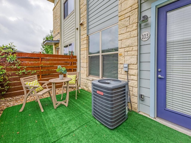 7805 Cooper Ln Unit 103, Austin, TX 78745 - view of patio with fence and central AC