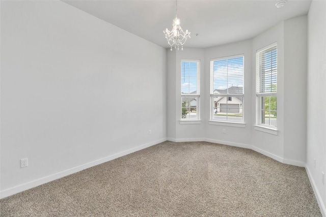 1109 Sweetspire St, Leander, TX 78641 - empty room with a chandelier, carpet floors, and baseboards