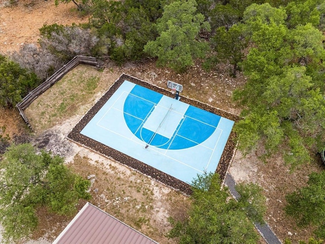 440 Currie Ranch Rd, Wimberley, TX 78676 - view of sport court featuring a tennis court, fence, and community basketball court