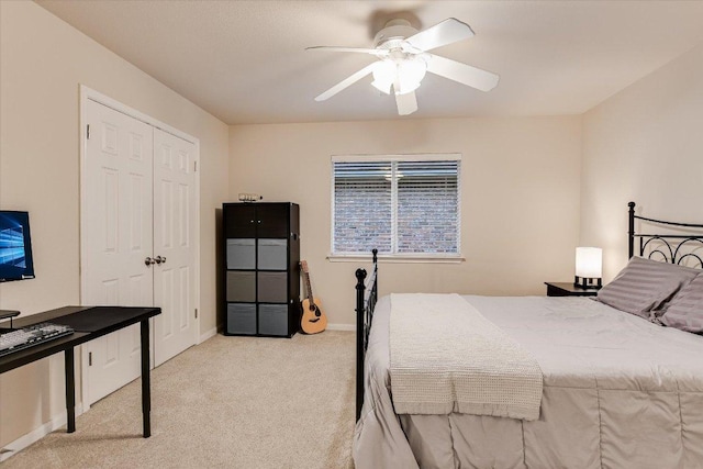 15617 Pumpkin Ridge Dr, Austin, TX 78717 - carpeted bedroom featuring ceiling fan, baseboards, and a closet