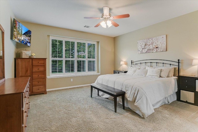 15617 Pumpkin Ridge Dr, Austin, TX 78717 - bedroom with light carpet, baseboards, and ceiling fan
