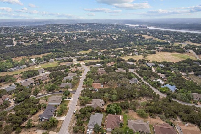 4906 Thunderbird Dr, Lago Vista, TX 78645 - aerial view of property and surrounding area with nearby suburban area and a large body of water