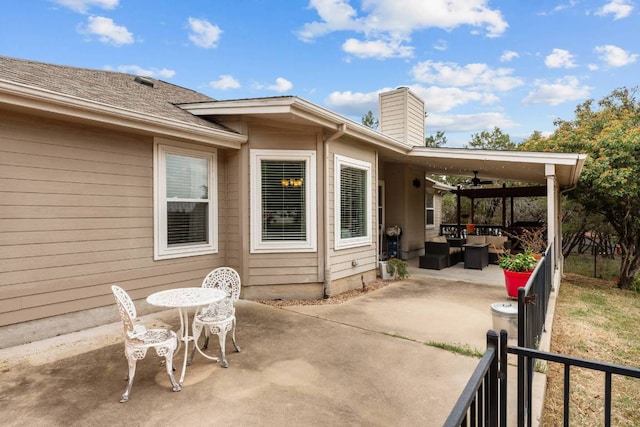 4906 Thunderbird Dr, Lago Vista, TX 78645 - view of patio / terrace with outdoor lounge area and ceiling fan