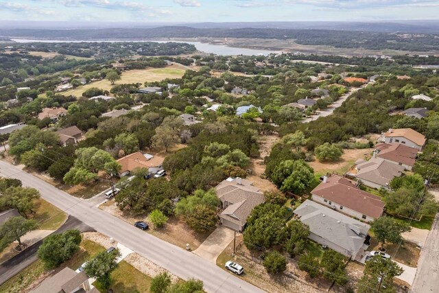 4906 Thunderbird Dr, Lago Vista, TX 78645 - aerial view of property's location with a nearby body of water and nearby suburban area