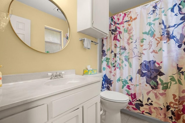 1904 Goodrich Ave Unit 16, Austin, TX 78704 - bathroom featuring tile patterned flooring, vanity, toilet, and curtained shower