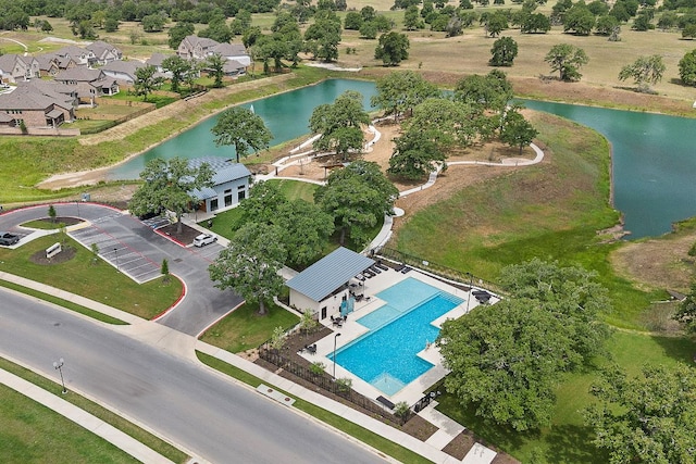135 Hackberry Ln, Bastrop, TX 78602 - birds eye view of property with a water view