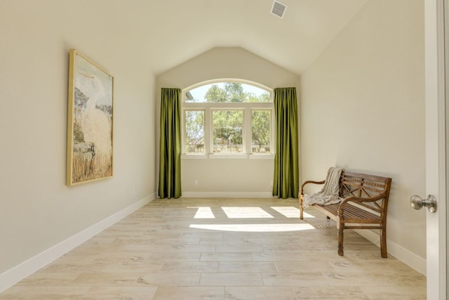 2724 Rain Song Dr, Leander, TX 78641 - sitting room featuring vaulted ceiling and wood finished floors