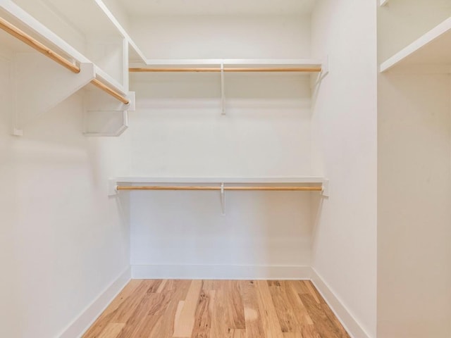 spacious closet with wood finished floors