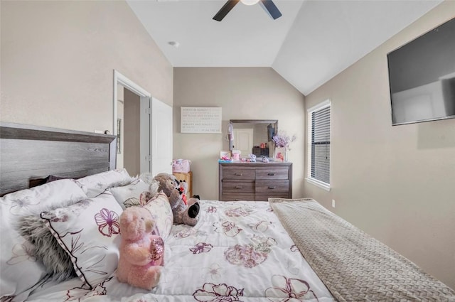 3306 Castleton Dr, Killeen, TX 76542 - bedroom with ceiling fan and lofted ceiling
