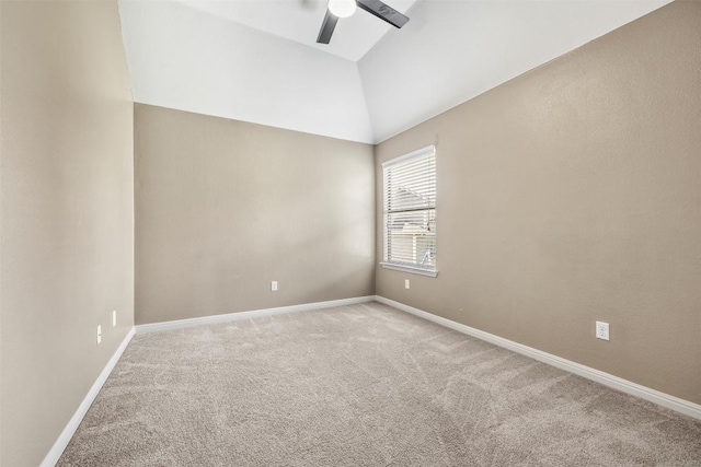 3306 Castleton Dr, Killeen, TX 76542 - spare room featuring carpet floors, lofted ceiling, and ceiling fan