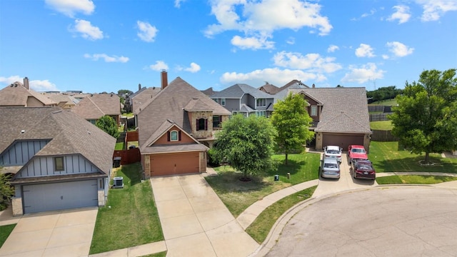 3306 Castleton Dr, Killeen, TX 76542 - view of front of house with a residential view, board and batten siding, a garage, and a front lawn