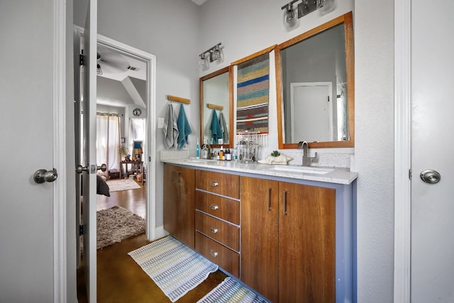 3011 Foxton Cv, Austin, TX 78748 - full bath featuring double vanity and finished concrete floors