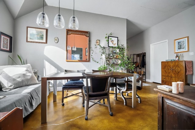 3011 Foxton Cv, Austin, TX 78748 - dining space featuring finished concrete floors and lofted ceiling