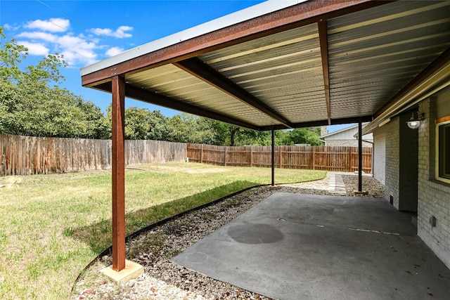 view of patio with a fenced backyard