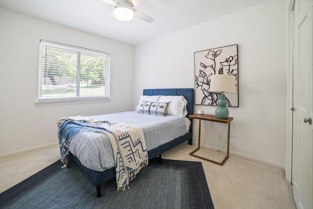 1702 Crested Butte Dr, Austin, TX 78746 - carpeted bedroom featuring baseboards and ceiling fan