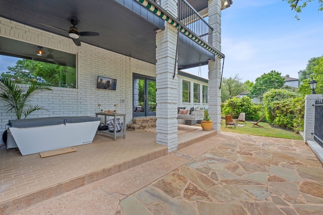 129 The Hills Dr, The Hills, TX 78738 - view of patio with ceiling fan