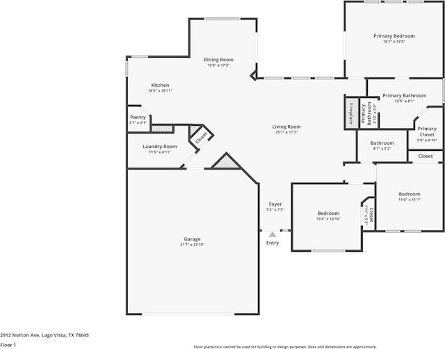 2912 Norton Ave, Lago Vista, TX 78645 - view of room layout