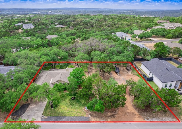 2912 Norton Ave, Lago Vista, TX 78645 - aerial view of residential area featuring property boundaries highlighted