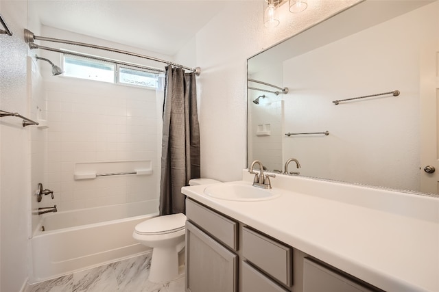 8201 Georgie Trace Ave, Austin, TX 78747 - full bathroom with shower / bath combo, vanity, and marble finish flooring
