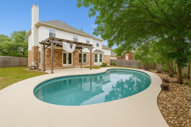 9007 Tweed Berwick Dr, Austin, TX 78750 - view of swimming pool featuring a pergola, a patio, and french doors