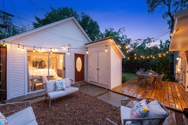 1107 Maufrais St, Austin, TX 78703 - view of outbuilding featuring outdoor dining area and outdoor lounge area