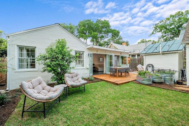 1107 Maufrais St, Austin, TX 78703 - rear view of house with a deck and a yard