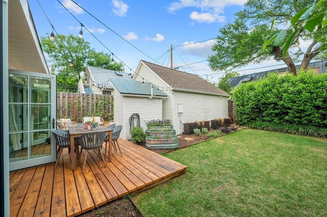 1107 Maufrais St, Austin, TX 78703 - view of yard featuring outdoor dining space and a wooden deck