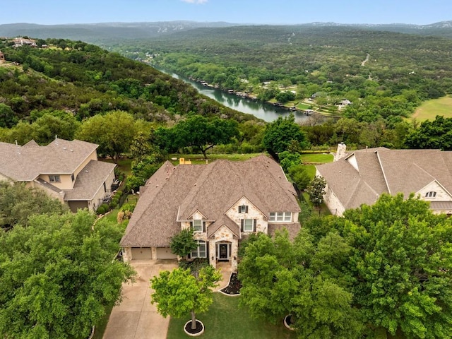 804 Lakewood Hills Ter, Austin, TX 78732 - view from above of property with a large body of water and a heavily wooded area