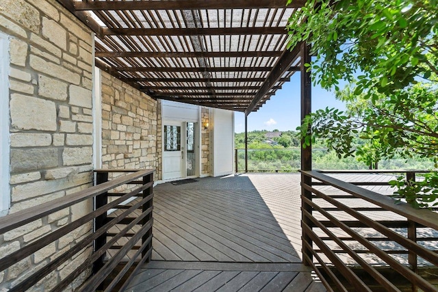1313 Spyglass Dr, Austin, TX 78746 - wooden deck featuring a pergola
