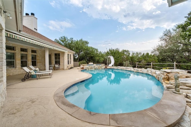 10 Scarlet Rdg, Austin, TX 78737 - view of pool with a water slide and a patio