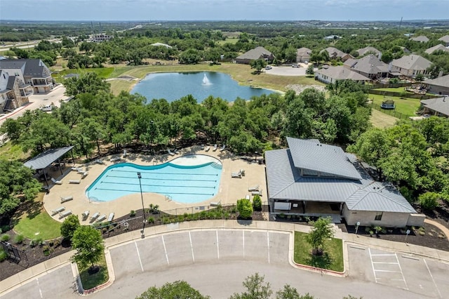 2421 Carretera Dr, Leander, TX 78641 - bird's eye view of a nearby body of water and a pool