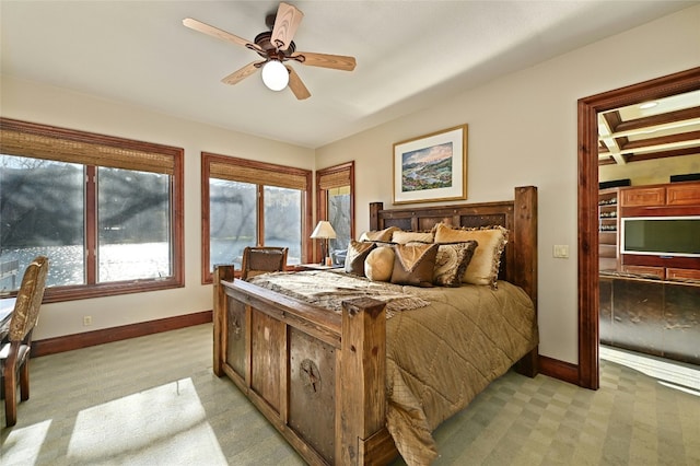 3111 Ski Shores Ter, Austin, TX 78730 - bedroom with light carpet and ceiling fan
