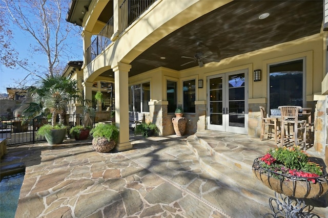 3111 Ski Shores Ter, Austin, TX 78730 - view of patio with french doors and a ceiling fan