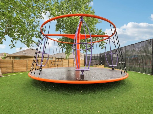 view of play area with fence