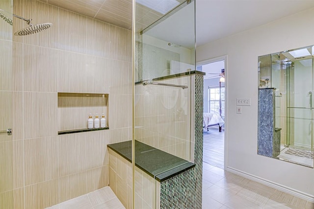 609 E Briarway Dr, Granite Shoals, TX 78654 - bathroom featuring tile patterned floors and a walk in shower