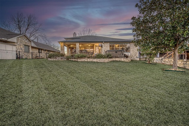 609 E Briarway Dr, Granite Shoals, TX 78654 - yard at dusk featuring fence private yard