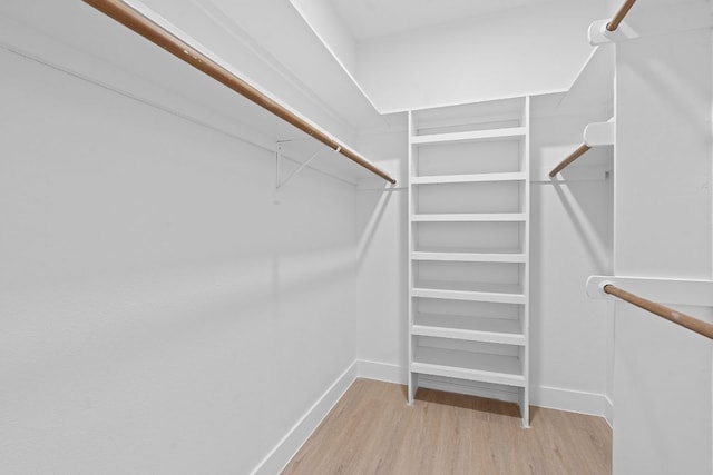 walk in closet featuring wood finished floors