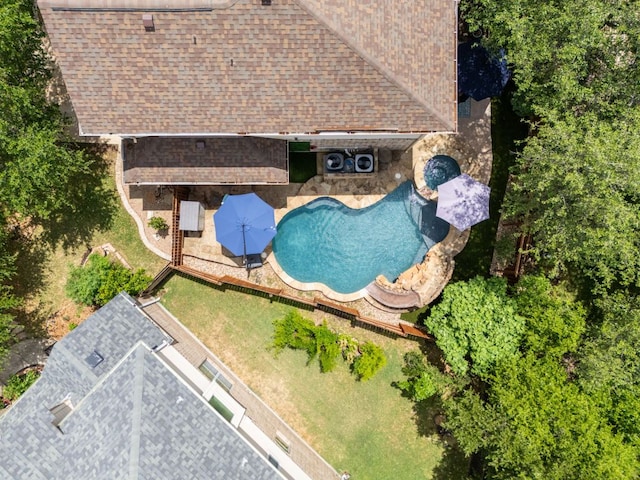 4525 Three Arrows Ct, Cedar Park, TX 78613 - view from above of property with a pool