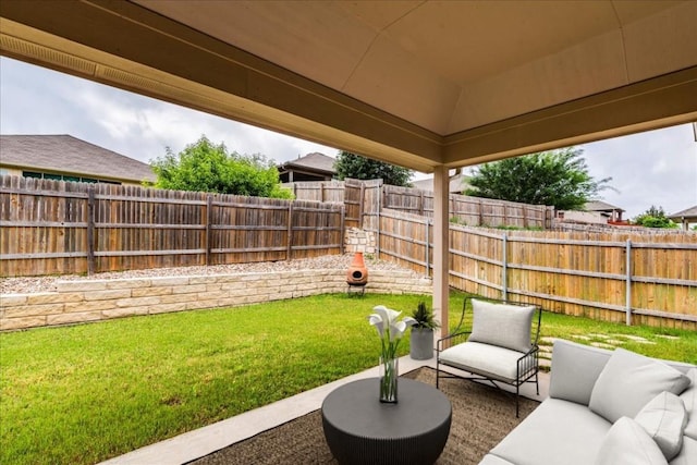 13305 Henneman Dr, Pflugerville, TX 78660 - view of patio / terrace with outdoor lounge area and fence