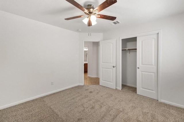 155 San Miniato St, Georgetown, TX 78628 - unfurnished bedroom with carpet, a closet, baseboards, and ceiling fan