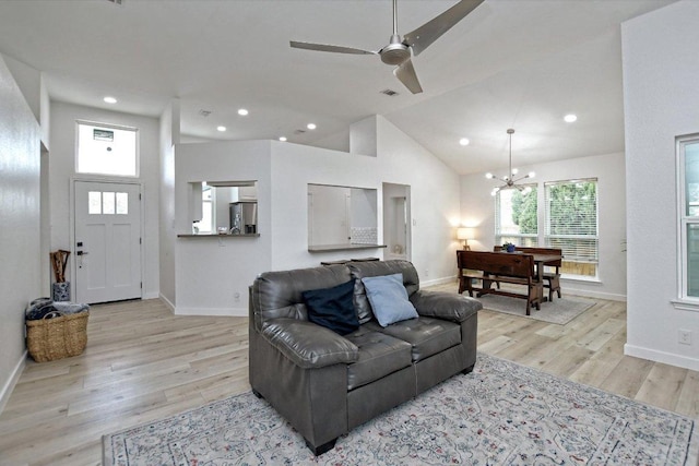 2208 Mimosa Trl, Round Rock, TX 78664 - living area with light wood-type flooring, recessed lighting, and baseboards