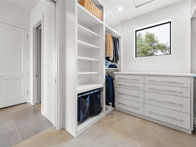view of walk in closet